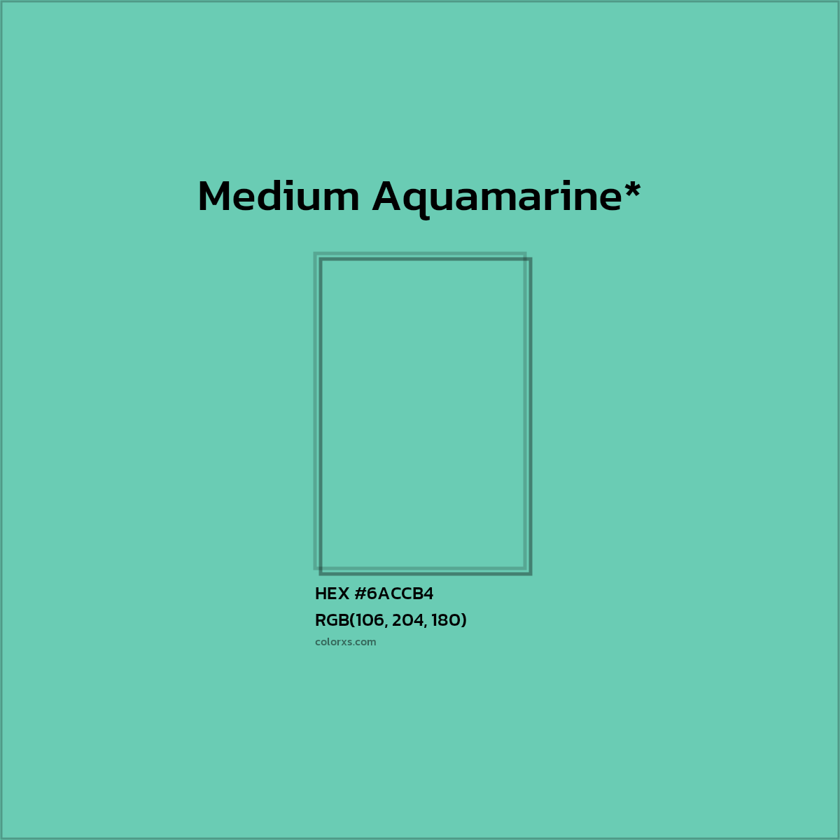 HEX #6ACCB4 Color Name, Color Code, Palettes, Similar Paints, Images