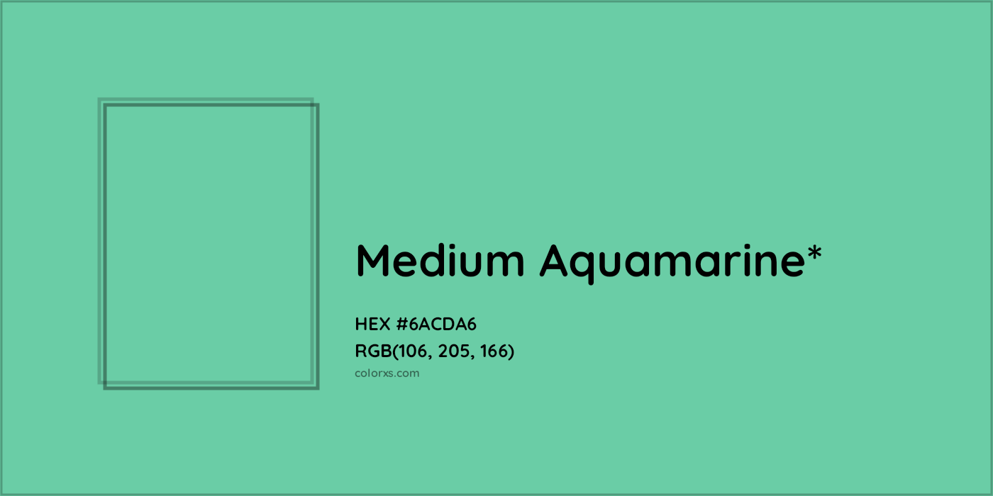 HEX #6ACDA6 Color Name, Color Code, Palettes, Similar Paints, Images