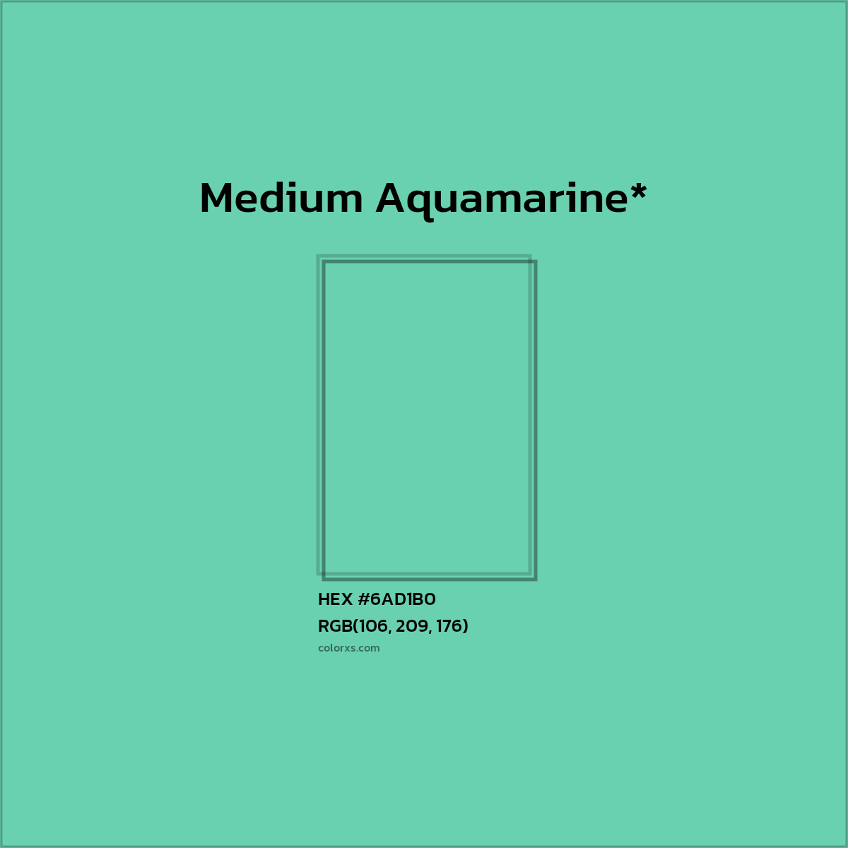 HEX #6AD1B0 Color Name, Color Code, Palettes, Similar Paints, Images