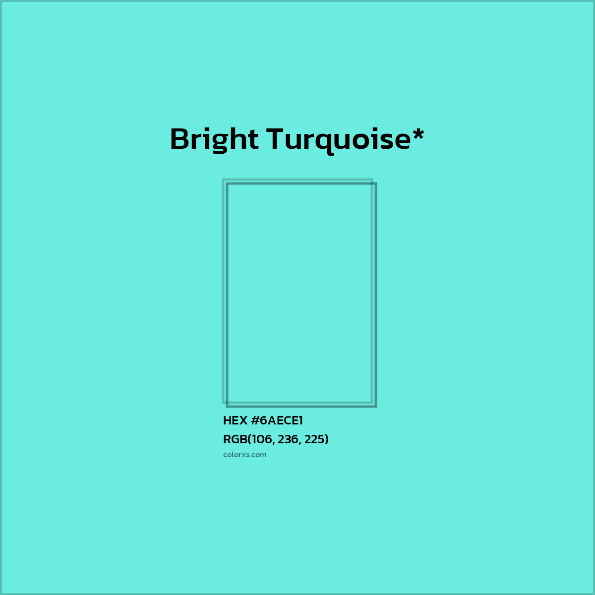 HEX #6AECE1 Color Name, Color Code, Palettes, Similar Paints, Images