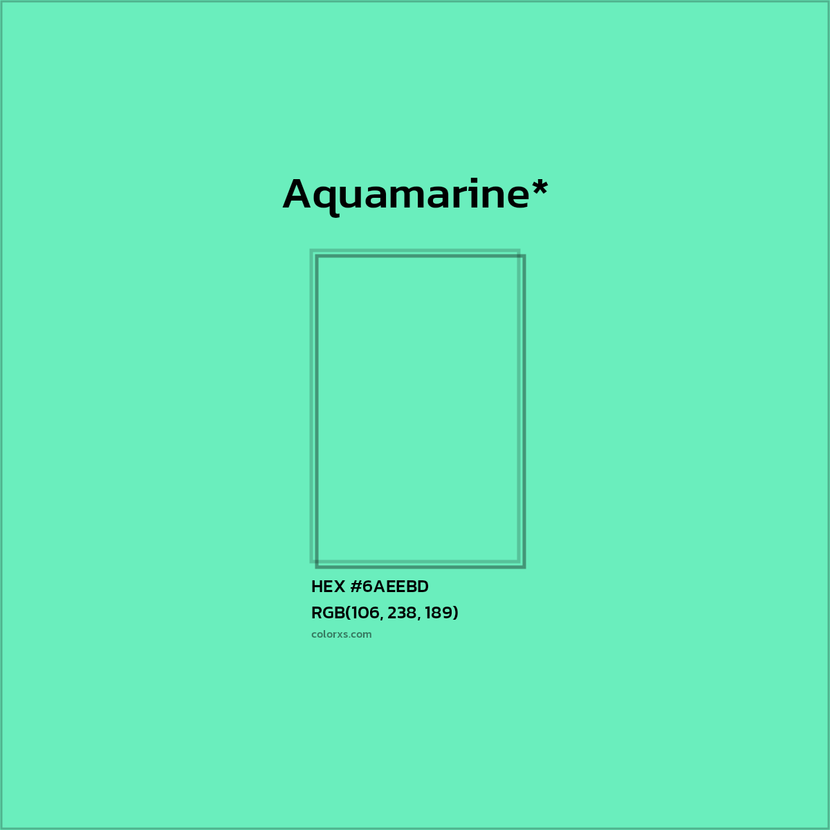 HEX #6AEEBD Color Name, Color Code, Palettes, Similar Paints, Images