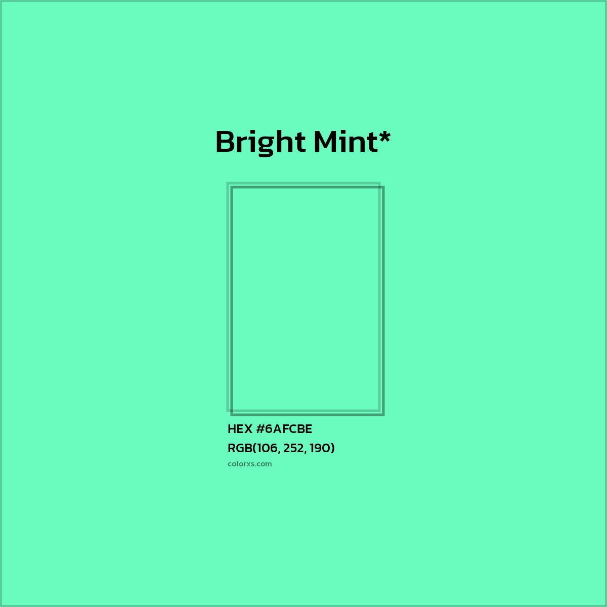 HEX #6AFCBE Color Name, Color Code, Palettes, Similar Paints, Images