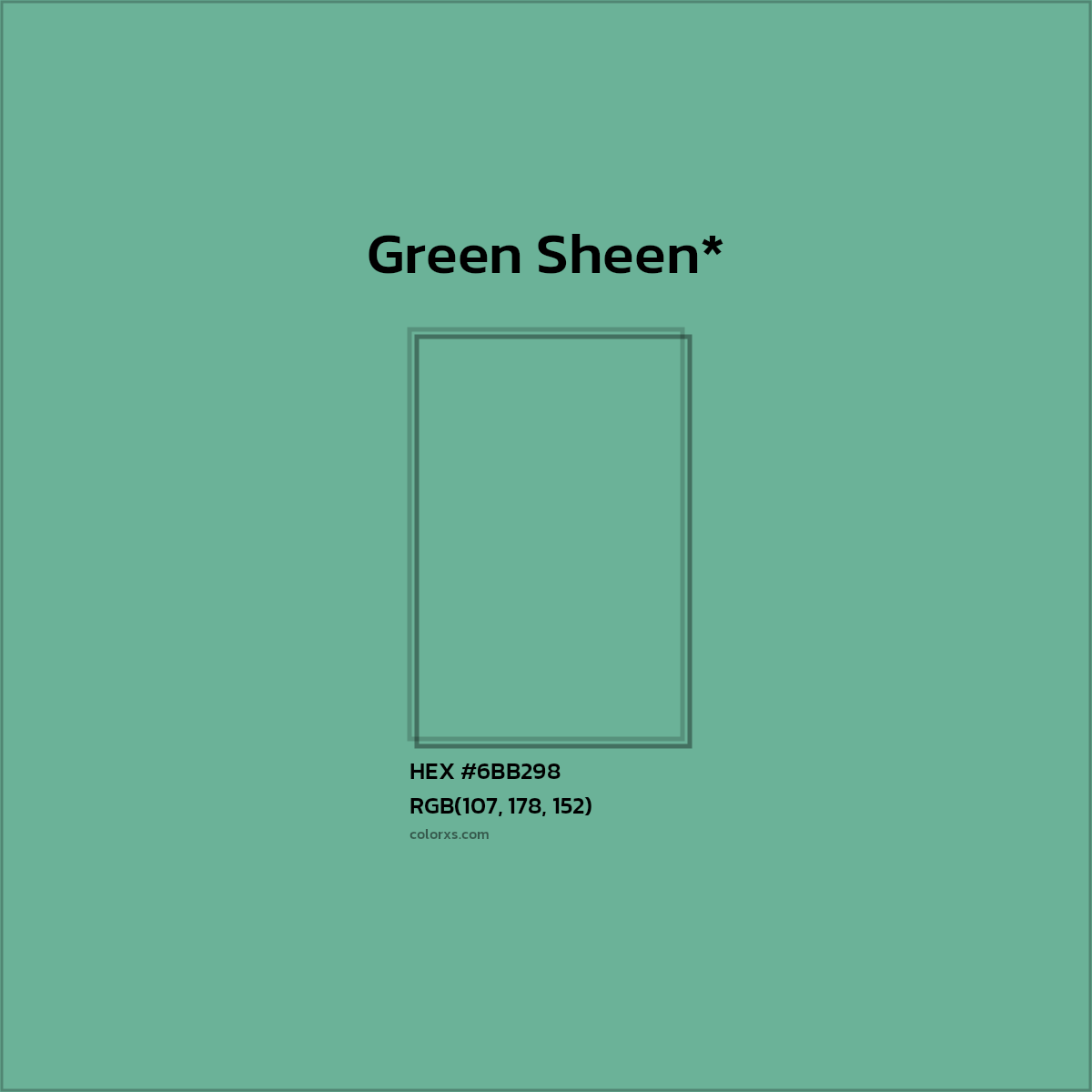 HEX #6BB298 Color Name, Color Code, Palettes, Similar Paints, Images