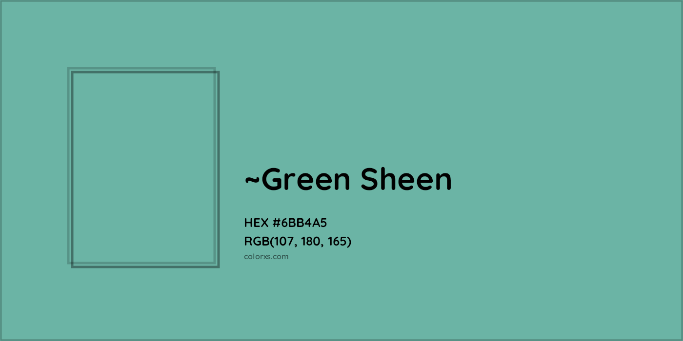 HEX #6BB4A5 Color Name, Color Code, Palettes, Similar Paints, Images