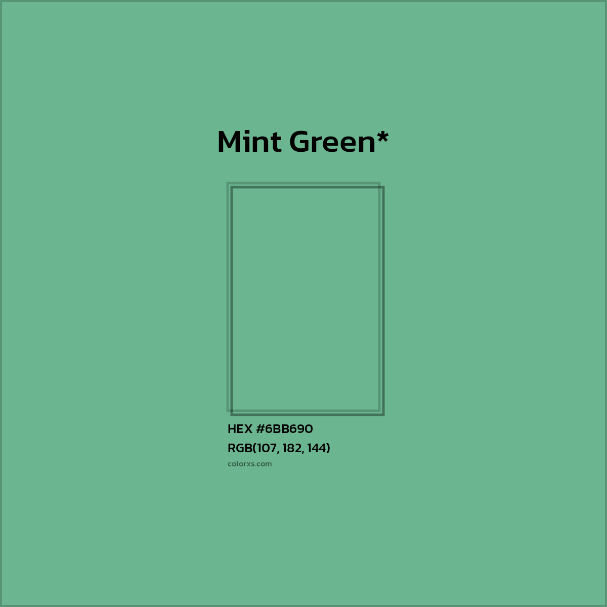 HEX #6BB690 Color Name, Color Code, Palettes, Similar Paints, Images
