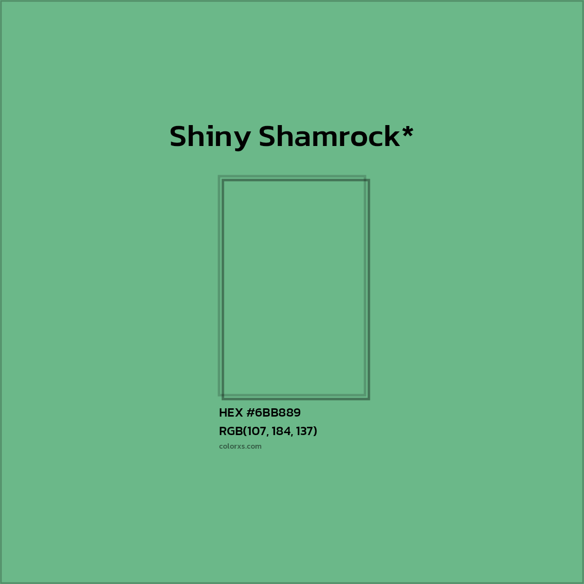 HEX #6BB889 Color Name, Color Code, Palettes, Similar Paints, Images