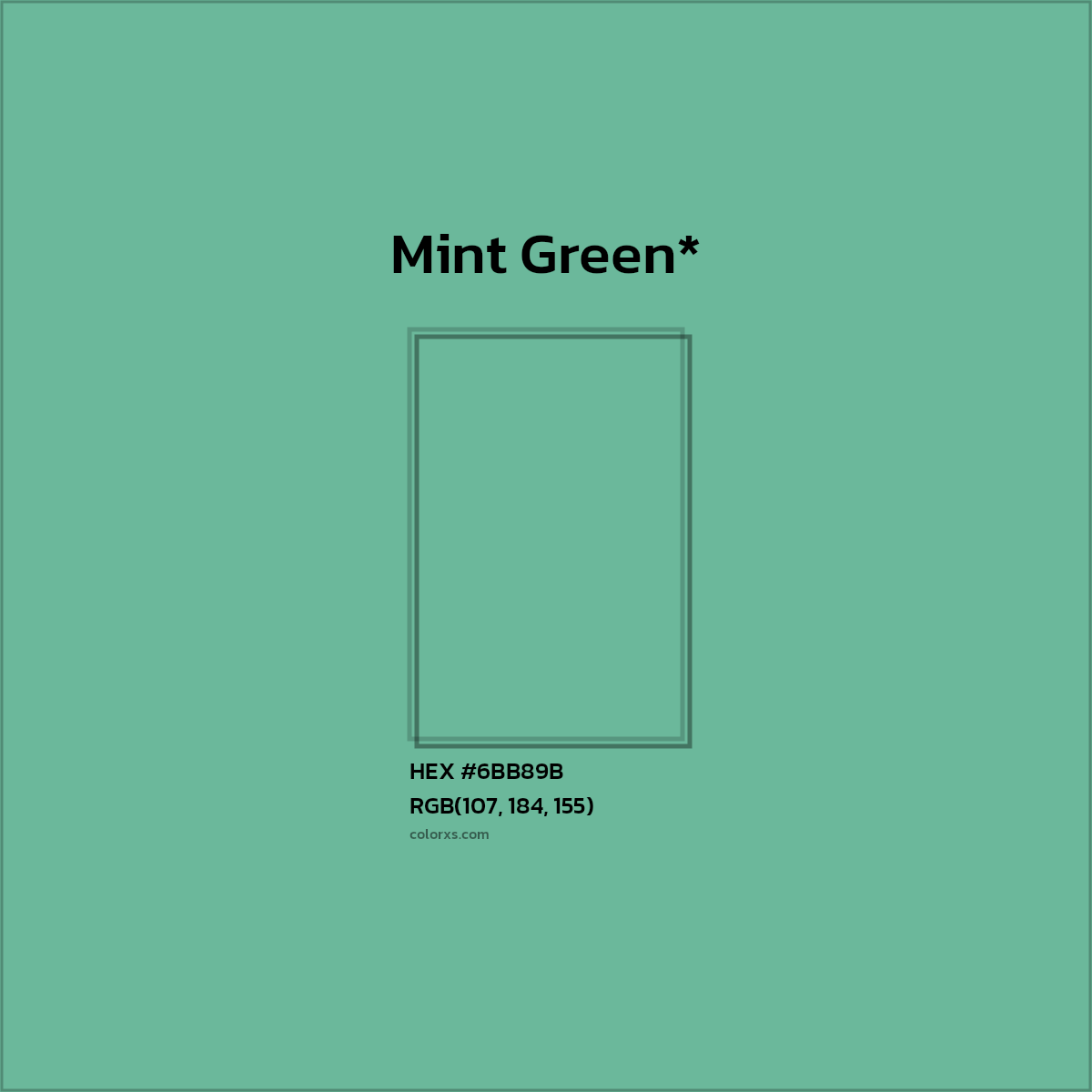 HEX #6BB89B Color Name, Color Code, Palettes, Similar Paints, Images