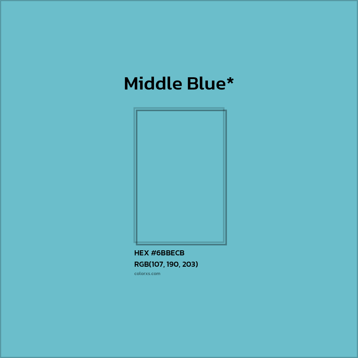 HEX #6BBECB Color Name, Color Code, Palettes, Similar Paints, Images