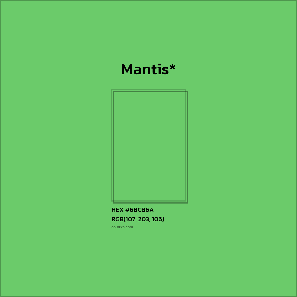 HEX #6BCB6A Color Name, Color Code, Palettes, Similar Paints, Images