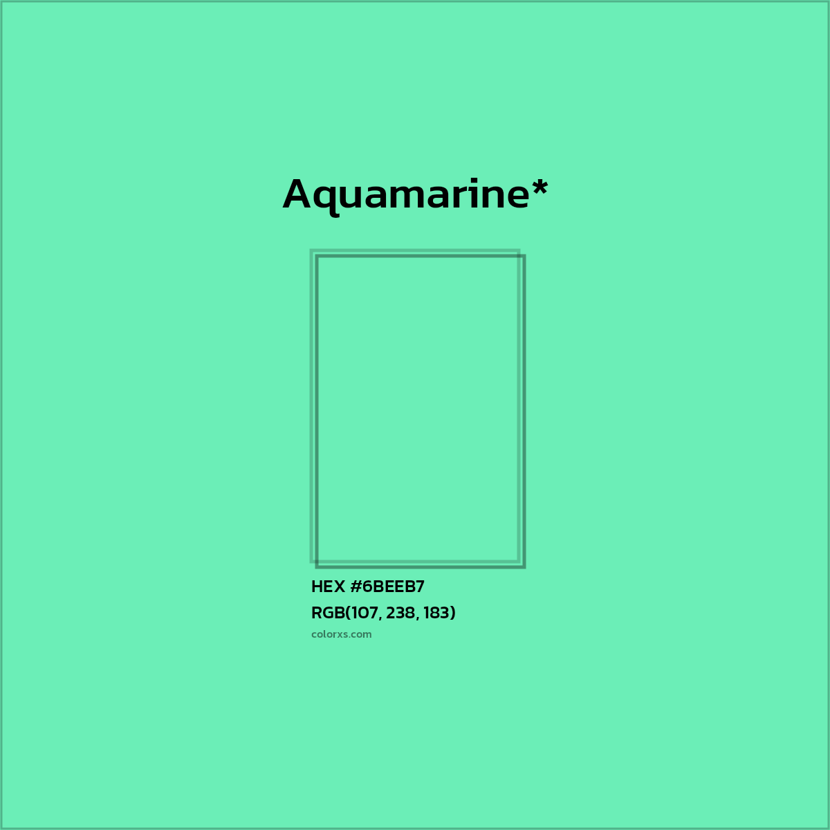 HEX #6BEEB7 Color Name, Color Code, Palettes, Similar Paints, Images