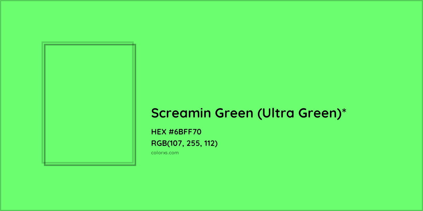 HEX #6BFF70 Color Name, Color Code, Palettes, Similar Paints, Images