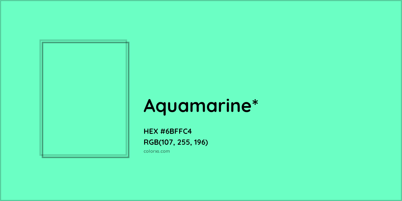 HEX #6BFFC4 Color Name, Color Code, Palettes, Similar Paints, Images