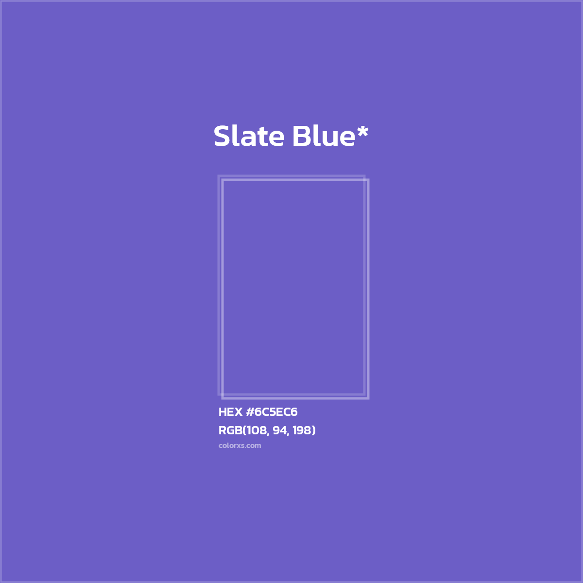 HEX #6C5EC6 Color Name, Color Code, Palettes, Similar Paints, Images