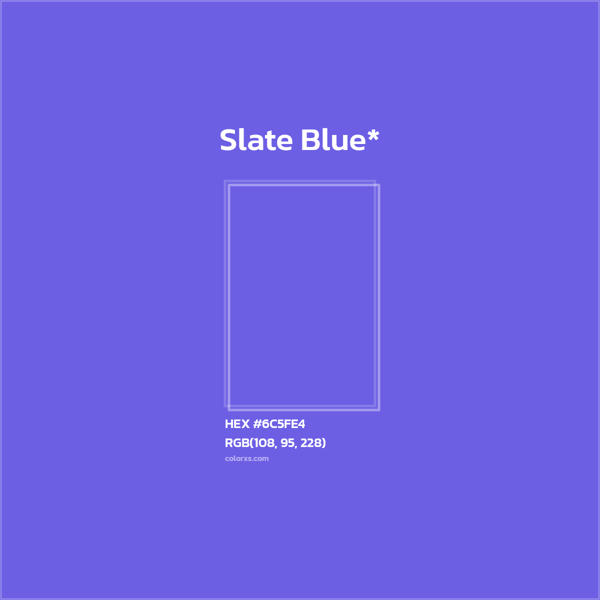 HEX #6C5FE4 Color Name, Color Code, Palettes, Similar Paints, Images