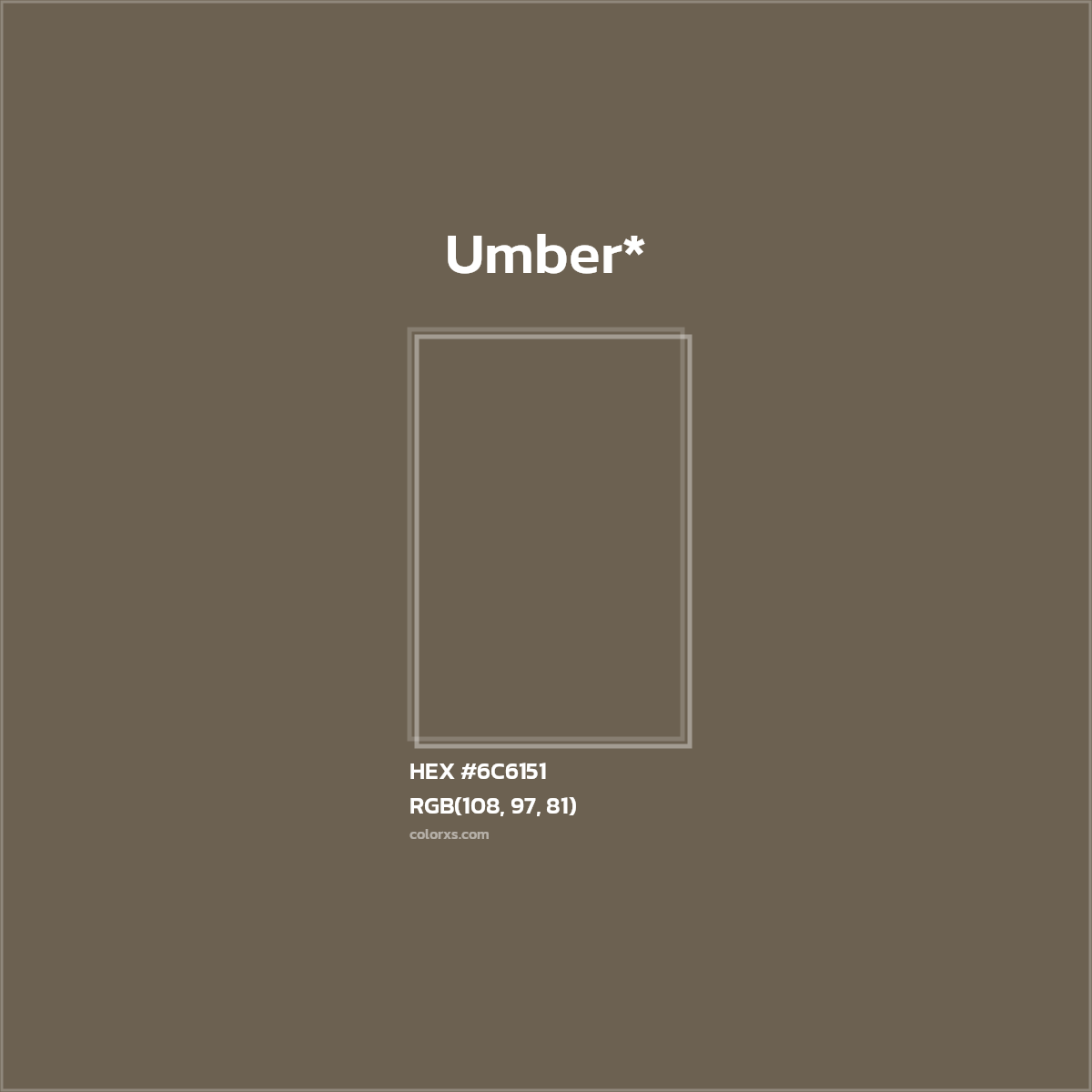 HEX #6C6151 Color Name, Color Code, Palettes, Similar Paints, Images