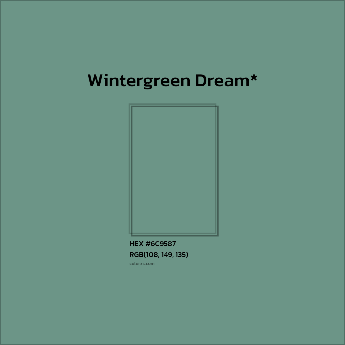 HEX #6C9587 Color Name, Color Code, Palettes, Similar Paints, Images