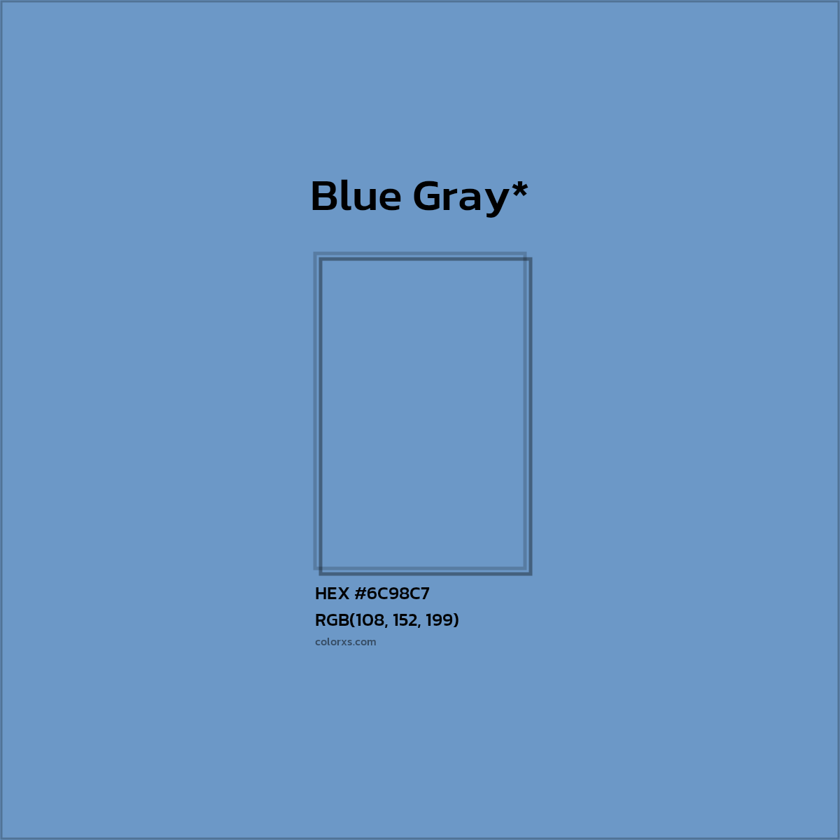HEX #6C98C7 Color Name, Color Code, Palettes, Similar Paints, Images