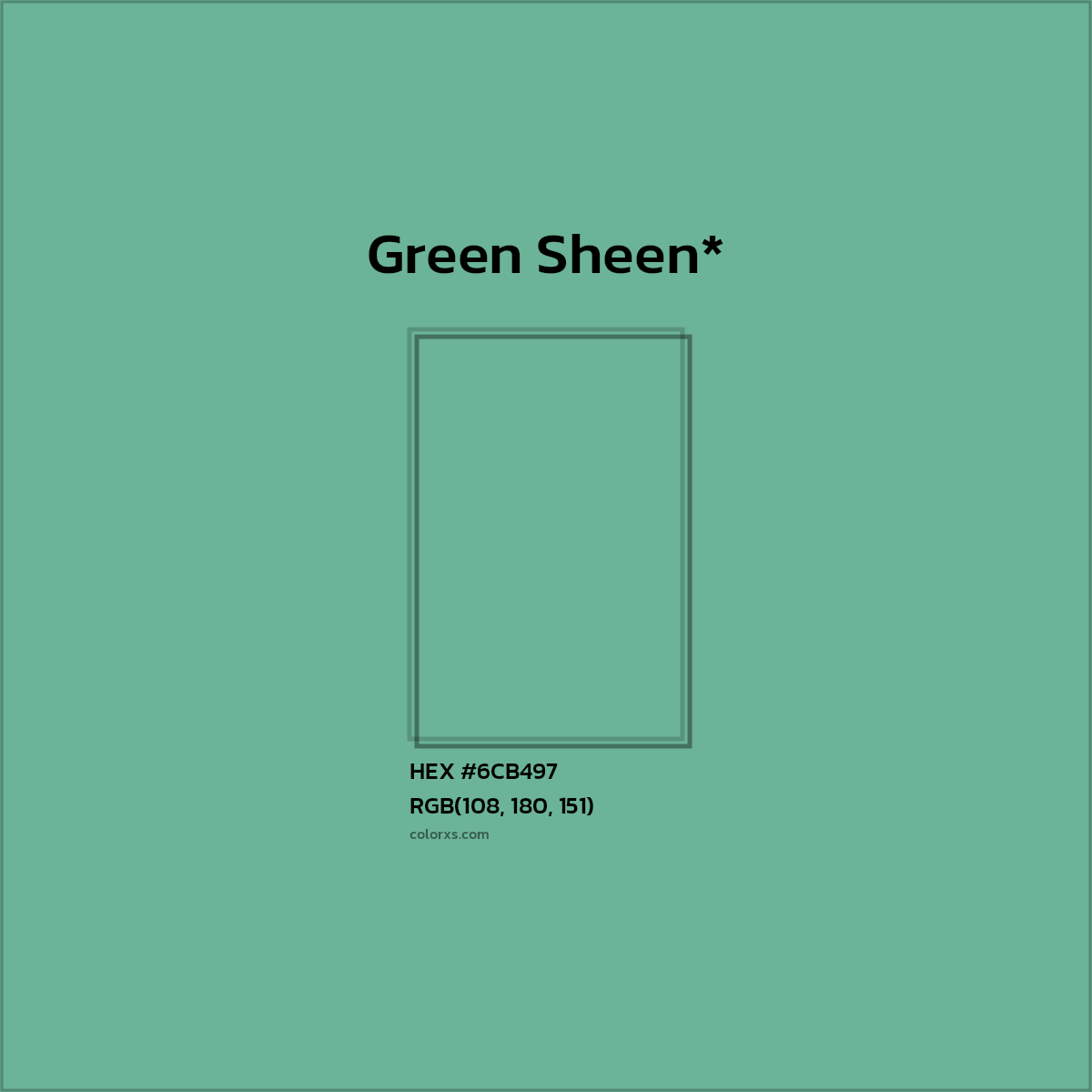 HEX #6CB497 Color Name, Color Code, Palettes, Similar Paints, Images