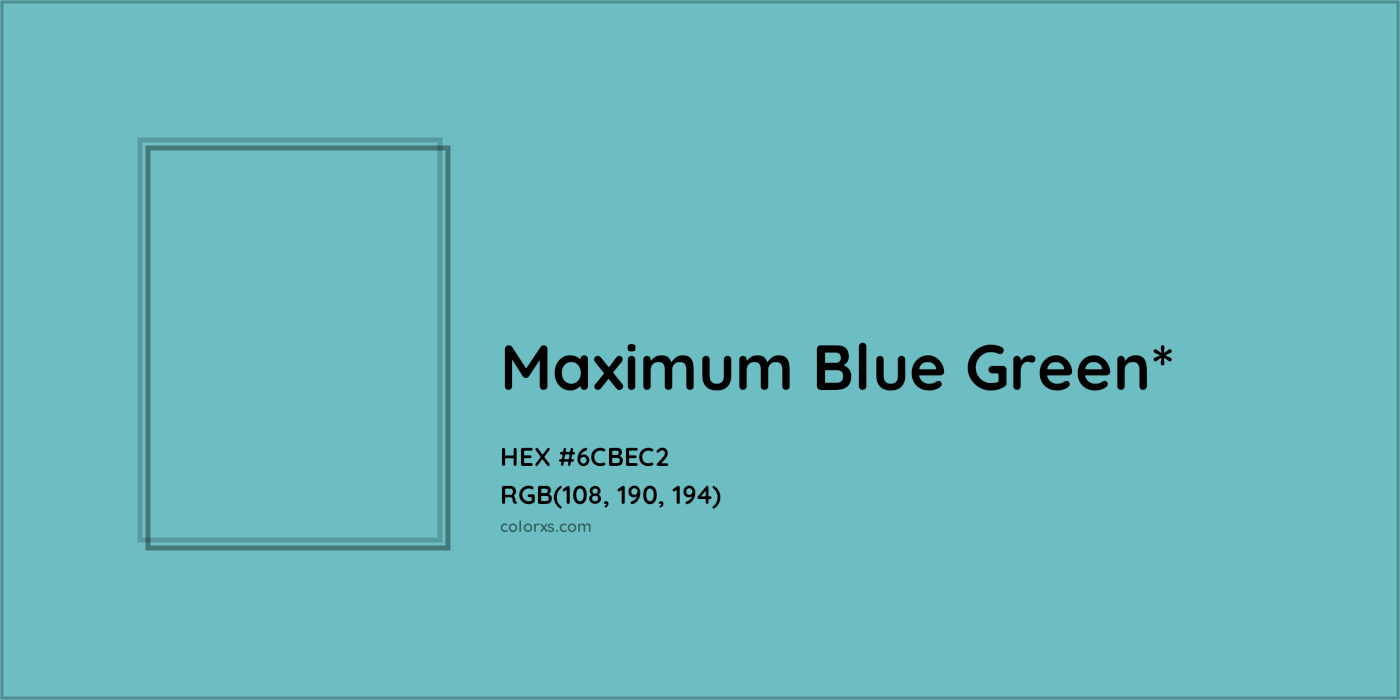 HEX #6CBEC2 Color Name, Color Code, Palettes, Similar Paints, Images