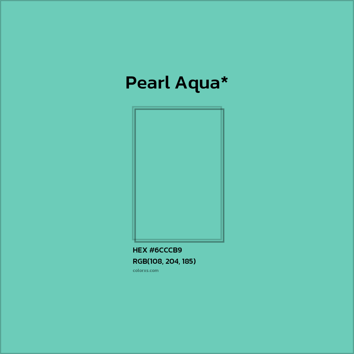 HEX #6CCCB9 Color Name, Color Code, Palettes, Similar Paints, Images