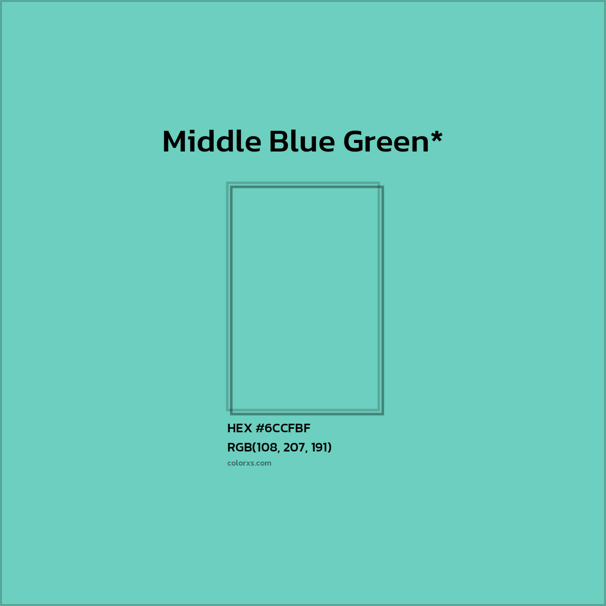 HEX #6CCFBF Color Name, Color Code, Palettes, Similar Paints, Images