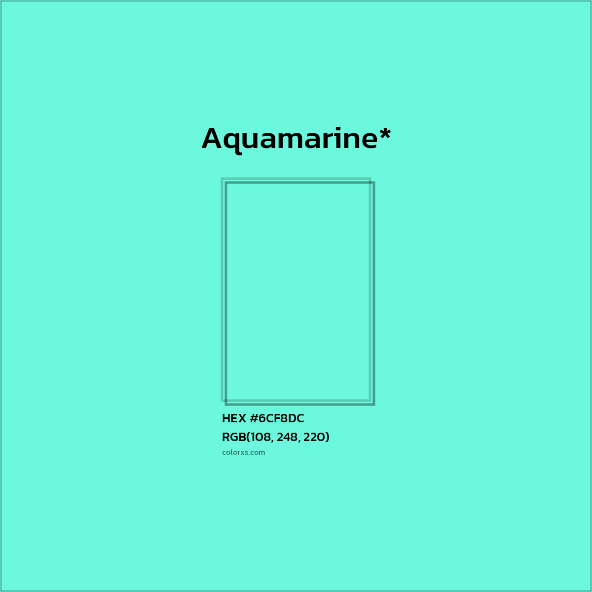 HEX #6CF8DC Color Name, Color Code, Palettes, Similar Paints, Images