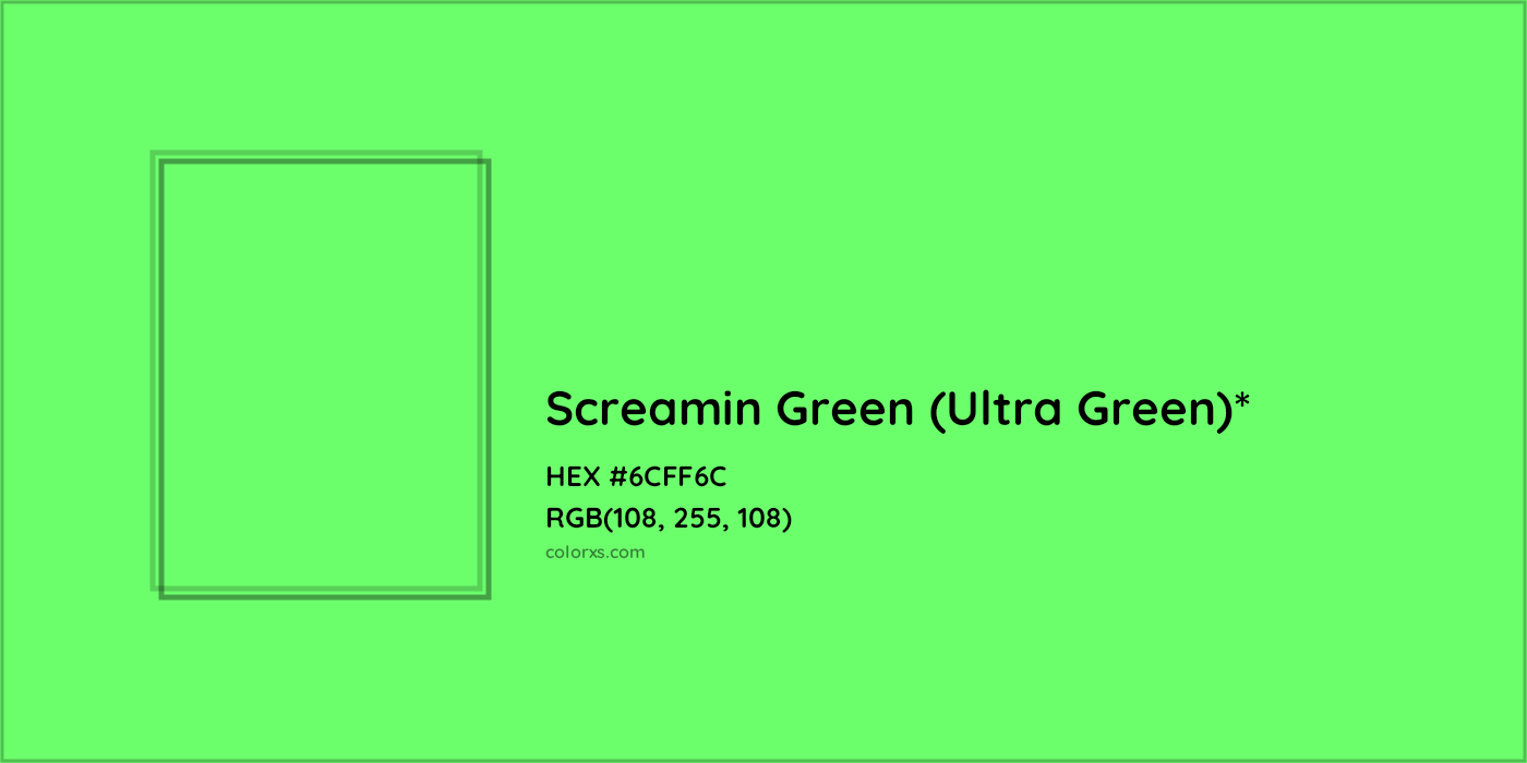 HEX #6CFF6C Color Name, Color Code, Palettes, Similar Paints, Images