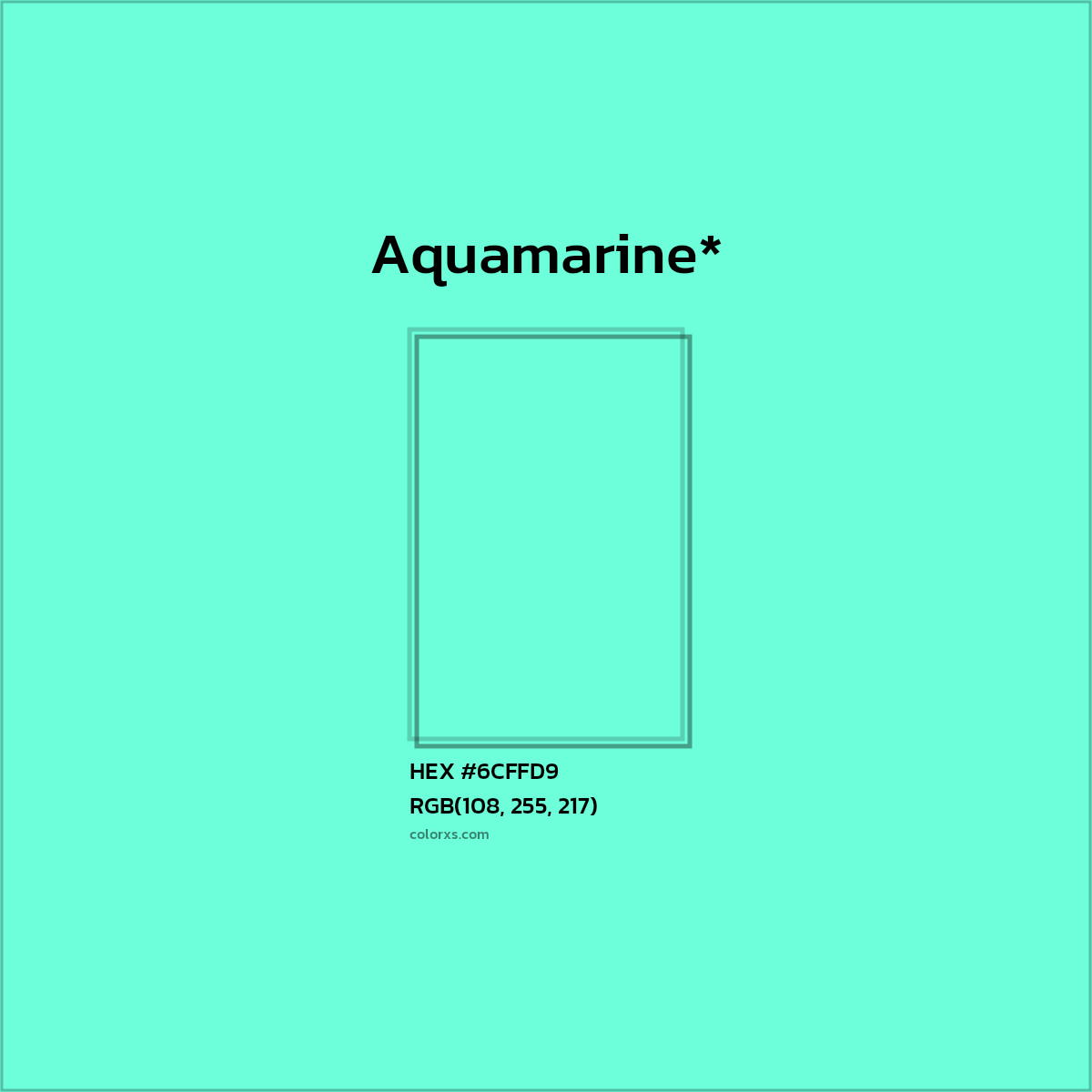 HEX #6CFFD9 Color Name, Color Code, Palettes, Similar Paints, Images