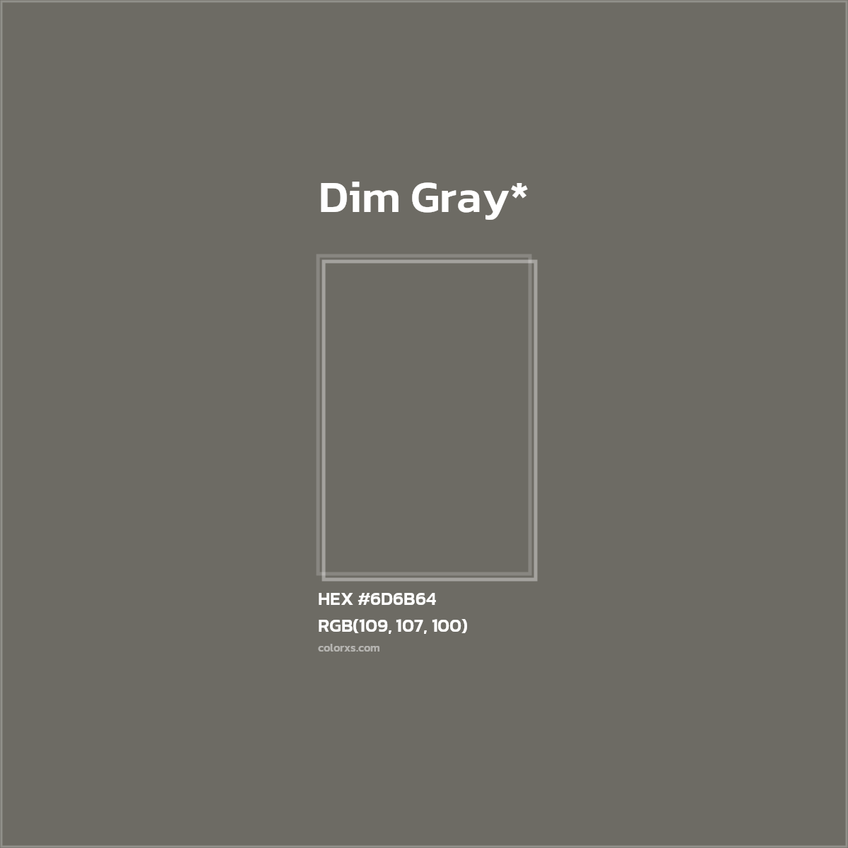 #6D6B64 hex color. RGB, RYB, CMYK, HSL, HSV codes and color conversions. Matching color names, palettes, paints.