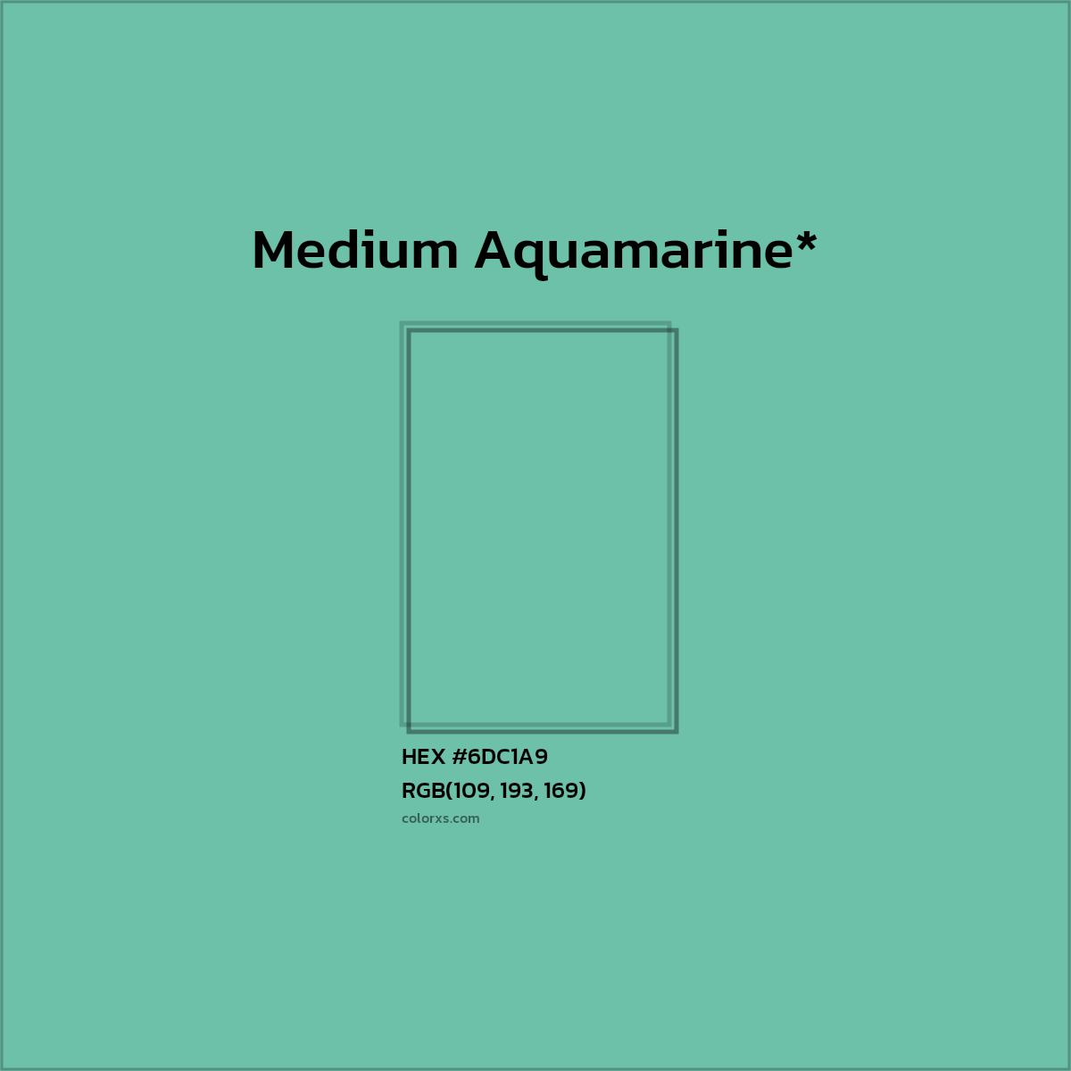 HEX #6DC1A9 Color Name, Color Code, Palettes, Similar Paints, Images