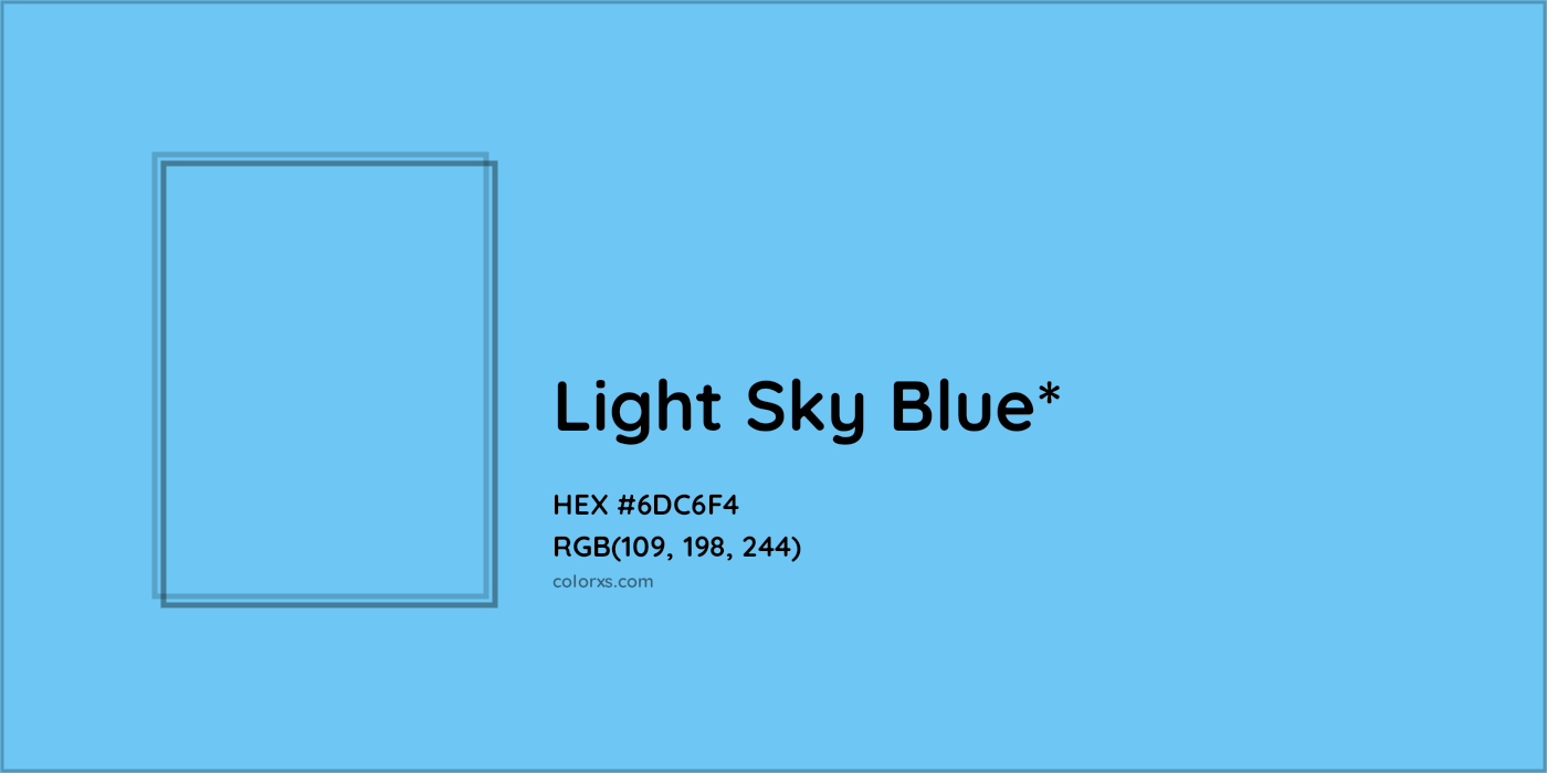 HEX #6DC6F4 Color Name, Color Code, Palettes, Similar Paints, Images