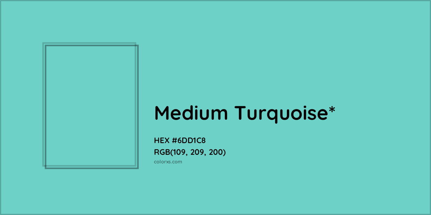 HEX #6DD1C8 Color Name, Color Code, Palettes, Similar Paints, Images