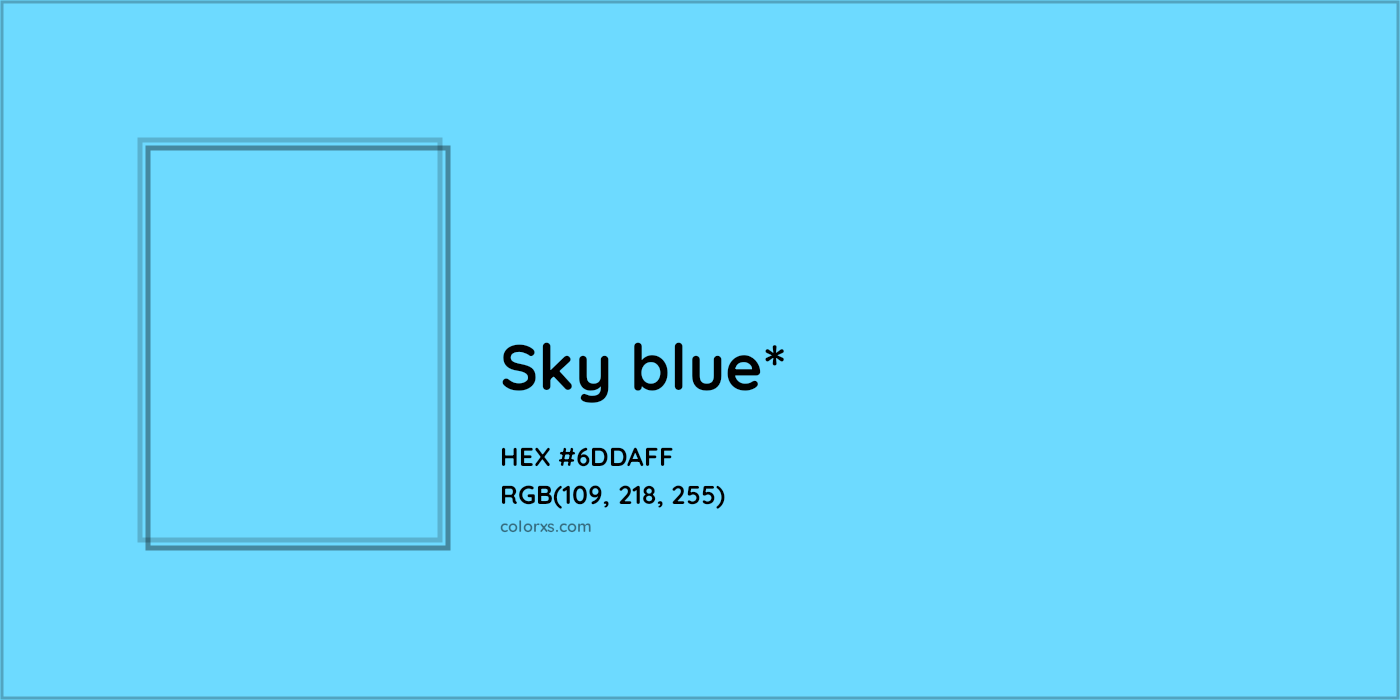 HEX #6DDAFF Color Name, Color Code, Palettes, Similar Paints, Images
