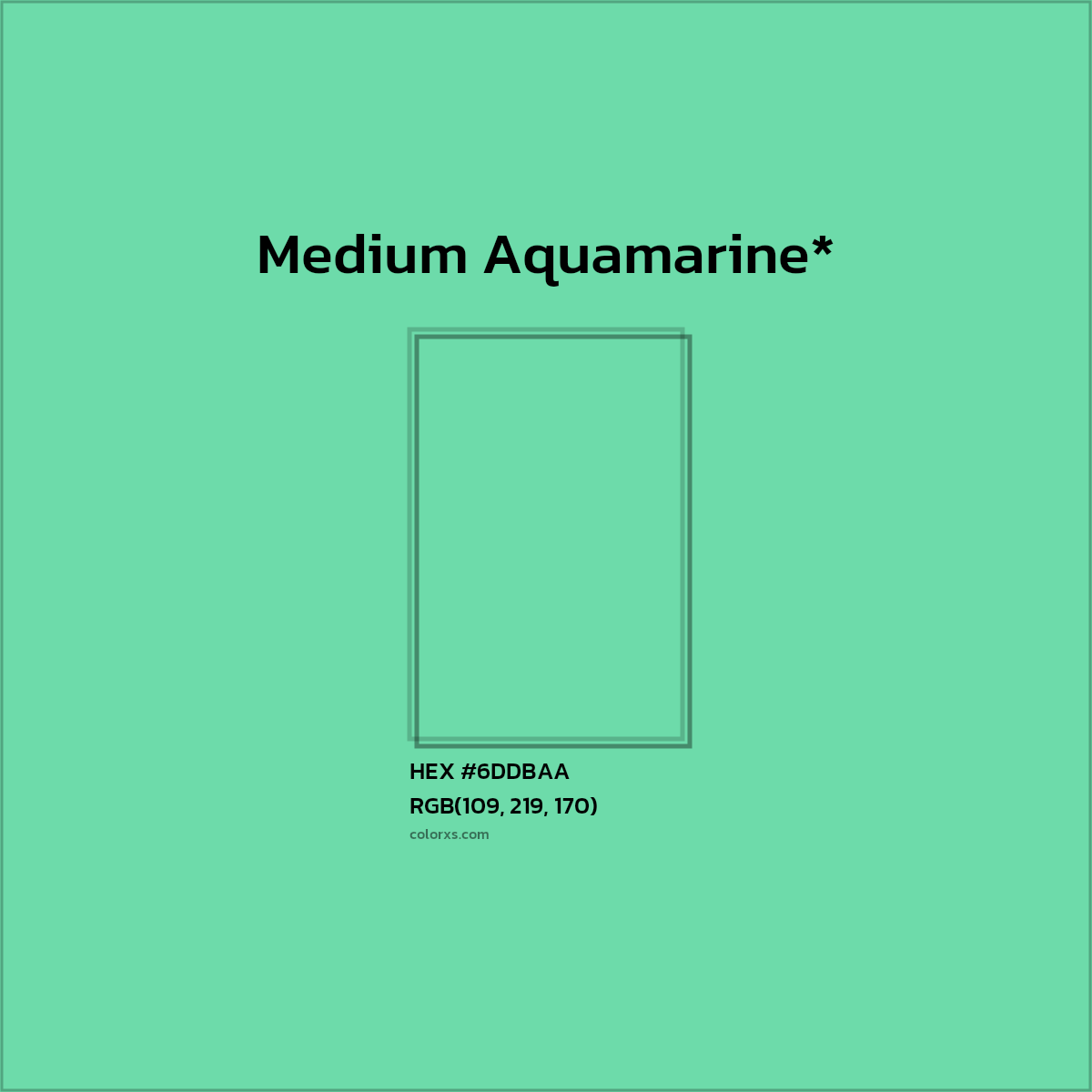 HEX #6DDBAA Color Name, Color Code, Palettes, Similar Paints, Images