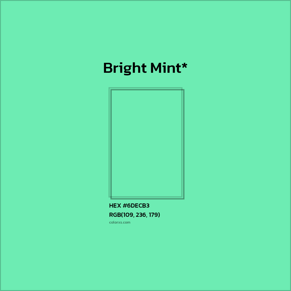 HEX #6DECB3 Color Name, Color Code, Palettes, Similar Paints, Images