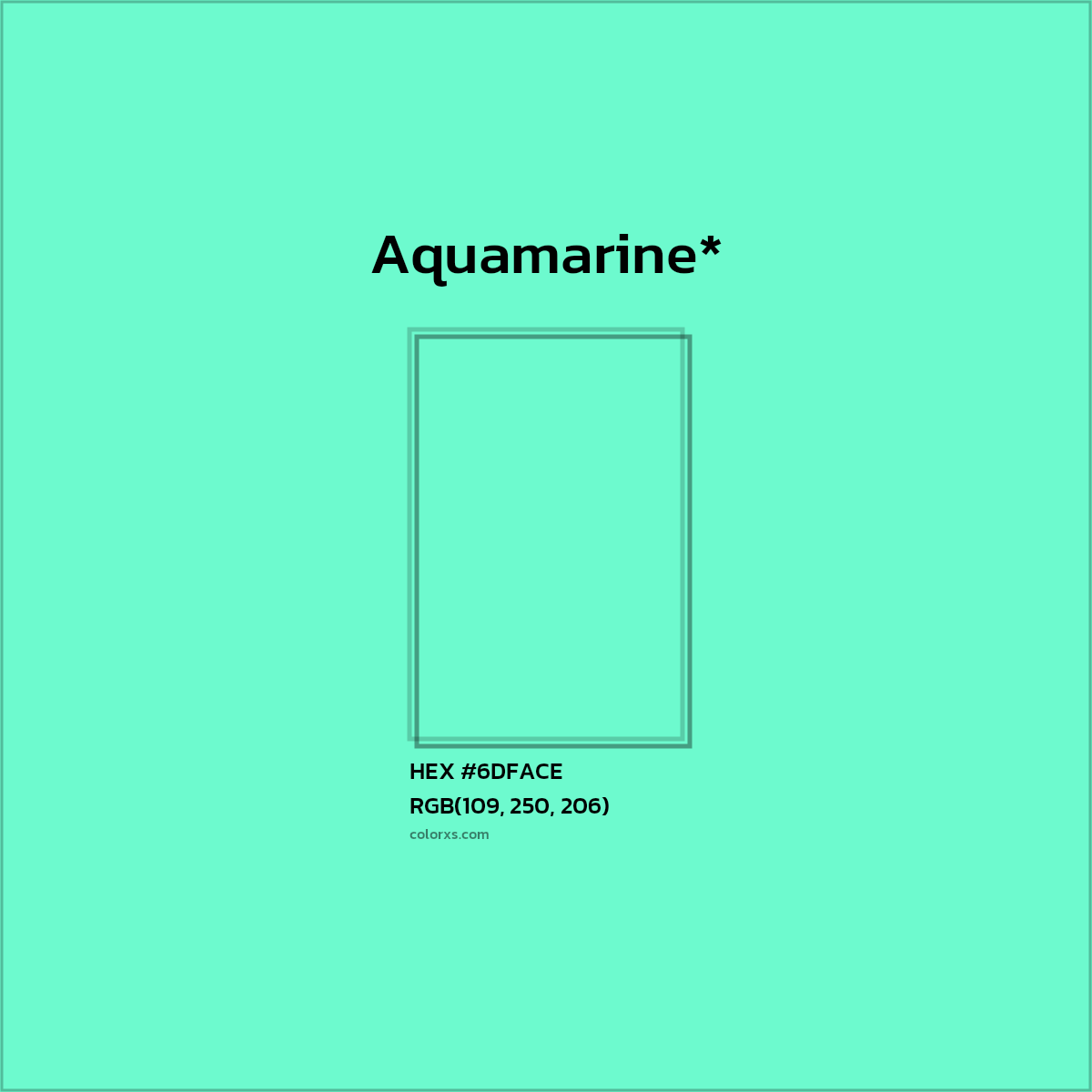 HEX #6DFACE Color Name, Color Code, Palettes, Similar Paints, Images