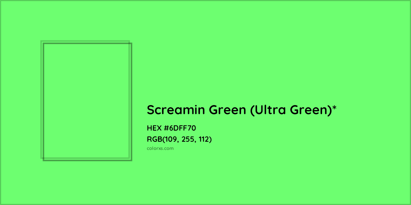 HEX #6DFF70 Color Name, Color Code, Palettes, Similar Paints, Images