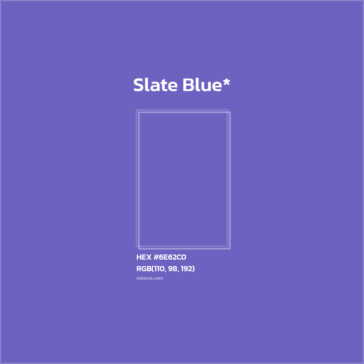 HEX #6E62C0 Color Name, Color Code, Palettes, Similar Paints, Images