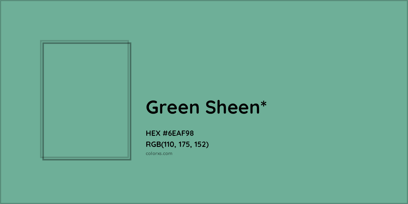 HEX #6EAF98 Color Name, Color Code, Palettes, Similar Paints, Images