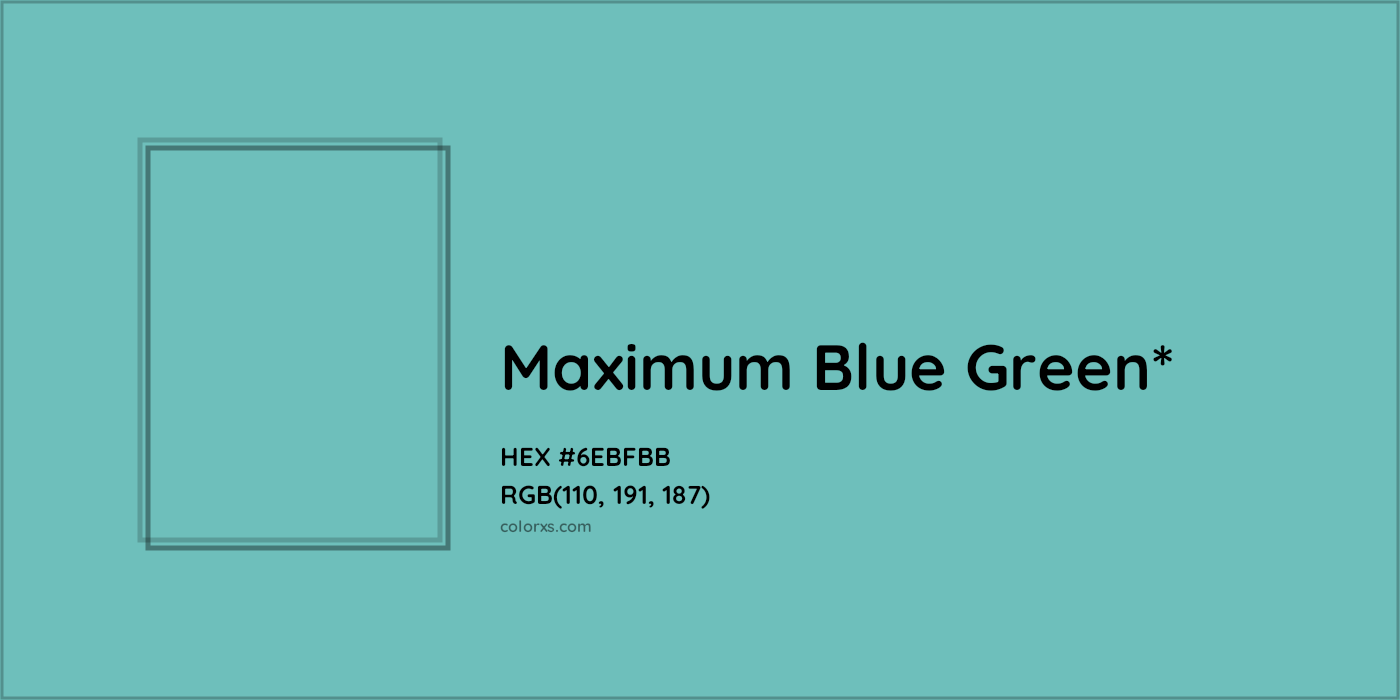 HEX #6EBFBB Color Name, Color Code, Palettes, Similar Paints, Images