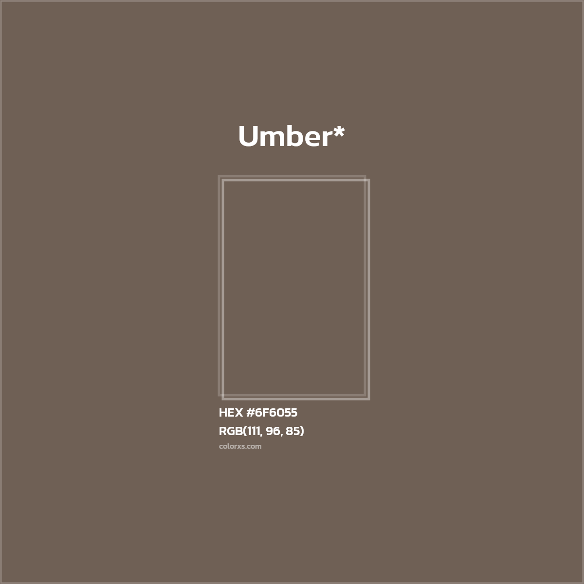 HEX #6F6055 Color Name, Color Code, Palettes, Similar Paints, Images