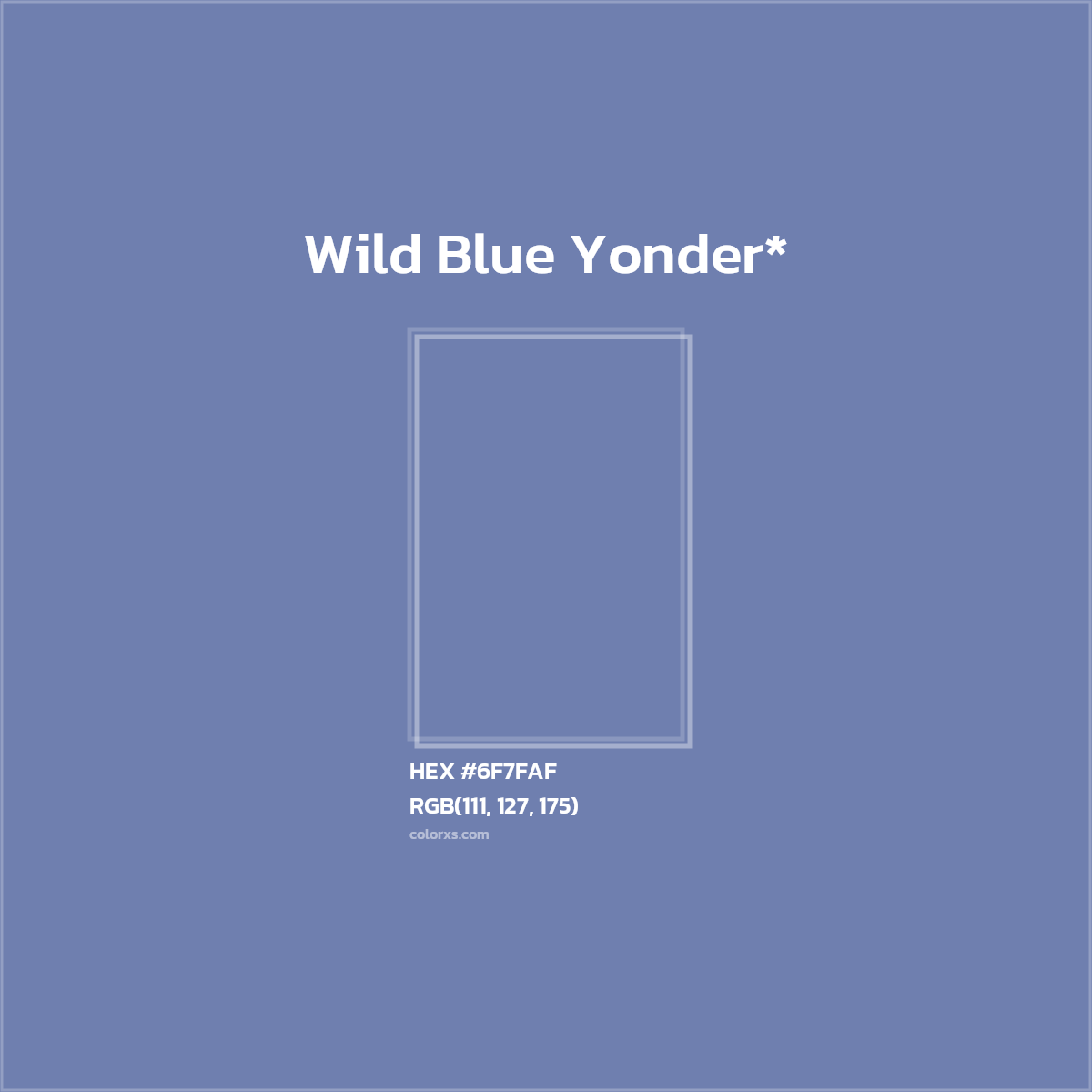 HEX #6F7FAF Color Name, Color Code, Palettes, Similar Paints, Images