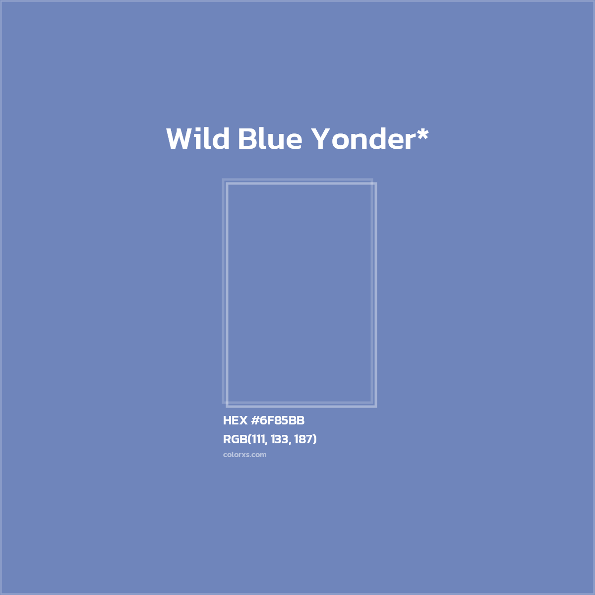 HEX #6F85BB Color Name, Color Code, Palettes, Similar Paints, Images