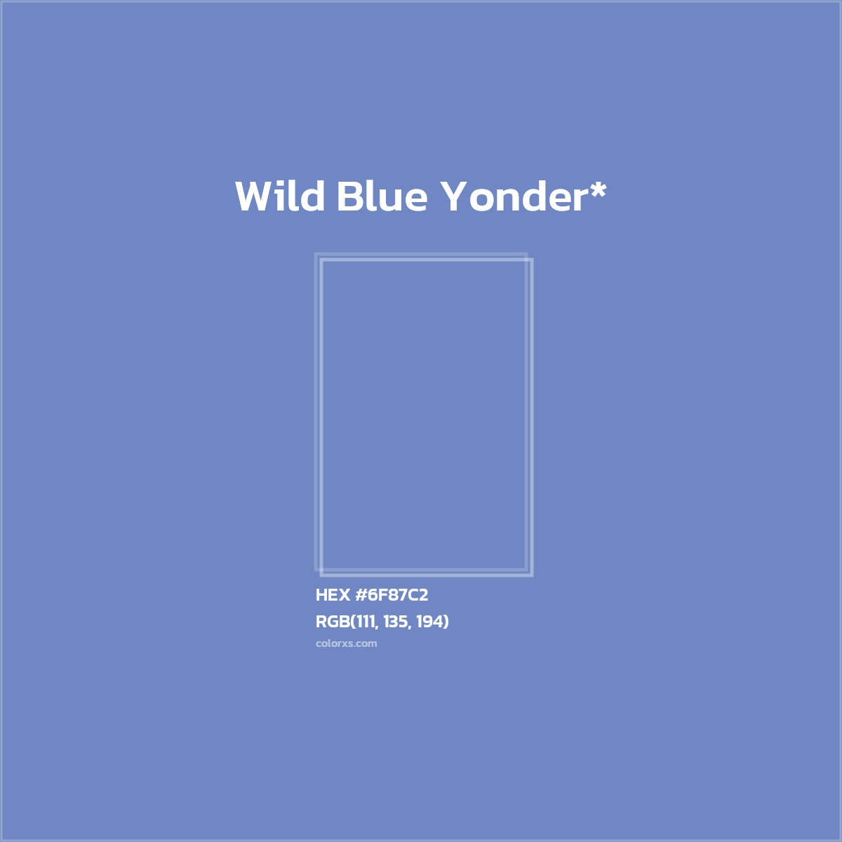 HEX #6F87C2 Color Name, Color Code, Palettes, Similar Paints, Images