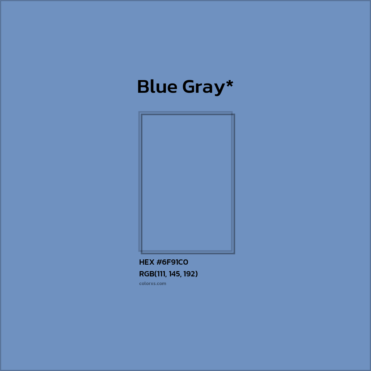 HEX #6F91C0 Color Name, Color Code, Palettes, Similar Paints, Images