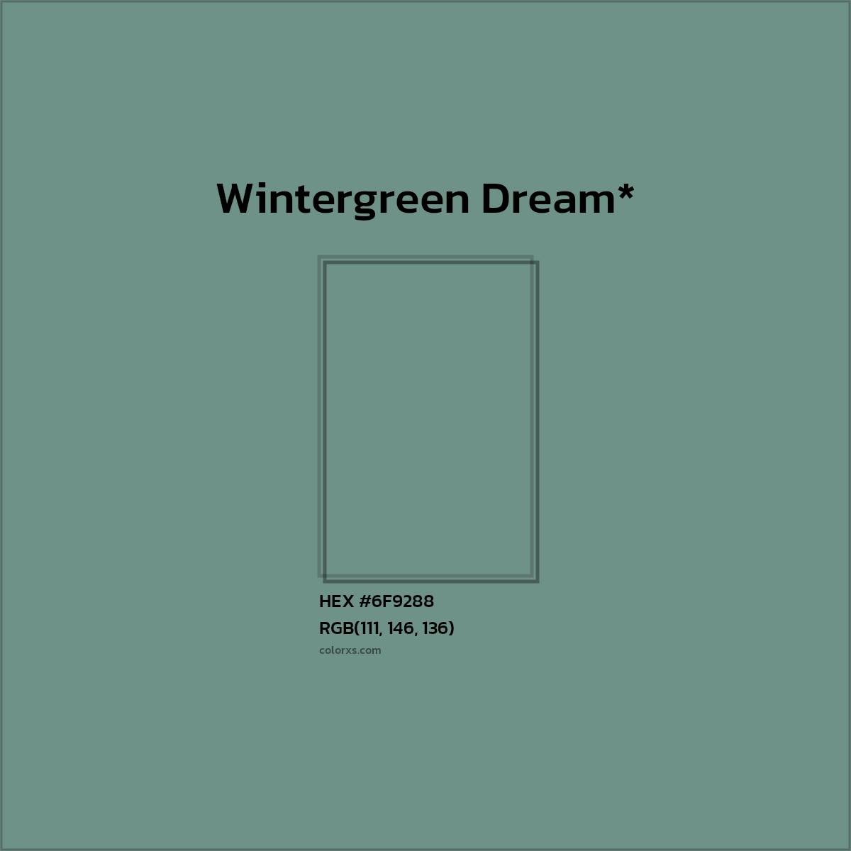 HEX #6F9288 Color Name, Color Code, Palettes, Similar Paints, Images