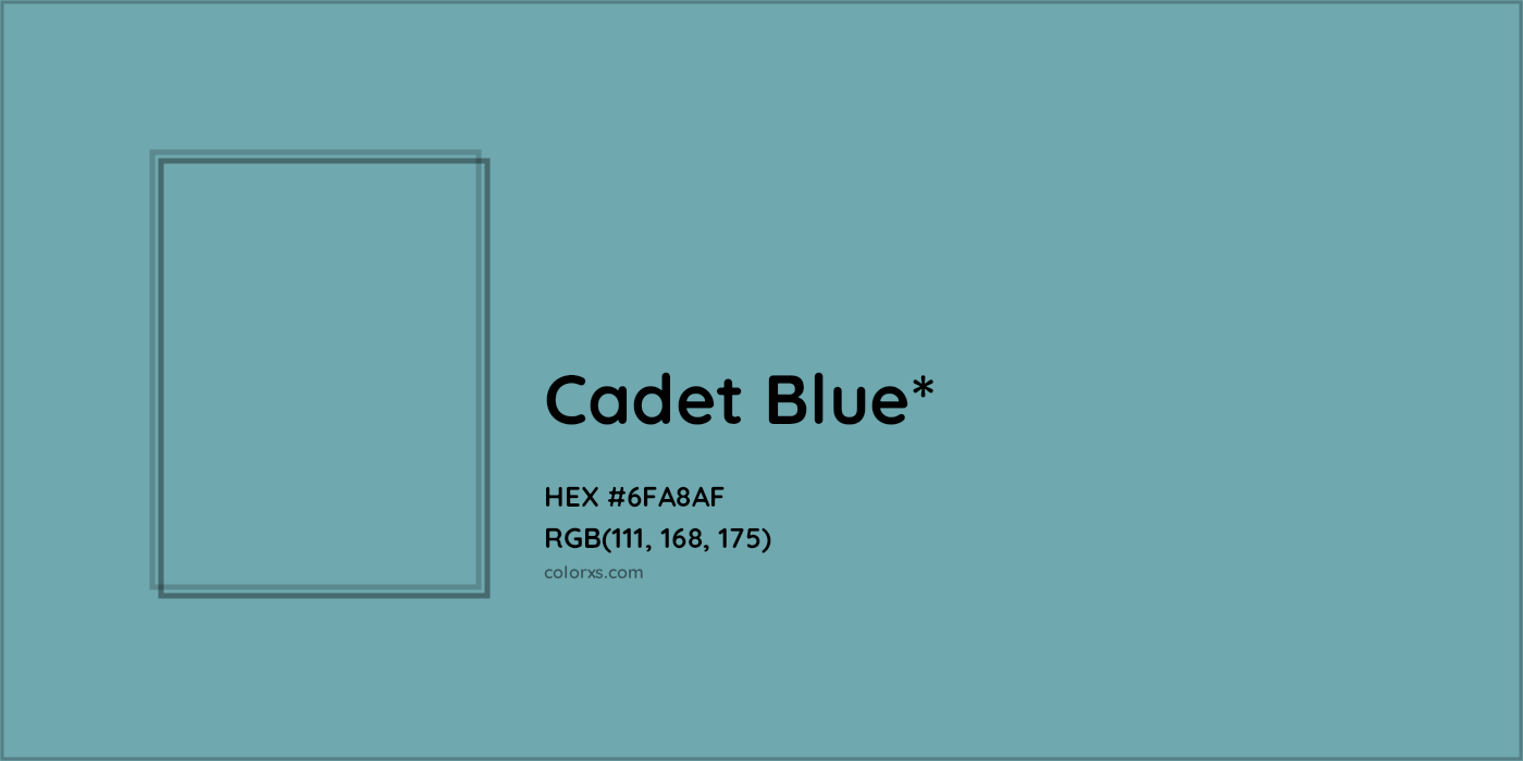 HEX #6FA8AF Color Name, Color Code, Palettes, Similar Paints, Images