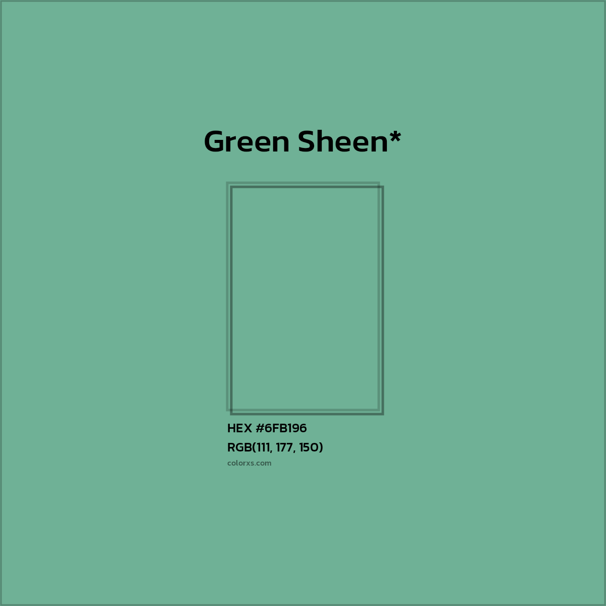 HEX #6FB196 Color Name, Color Code, Palettes, Similar Paints, Images