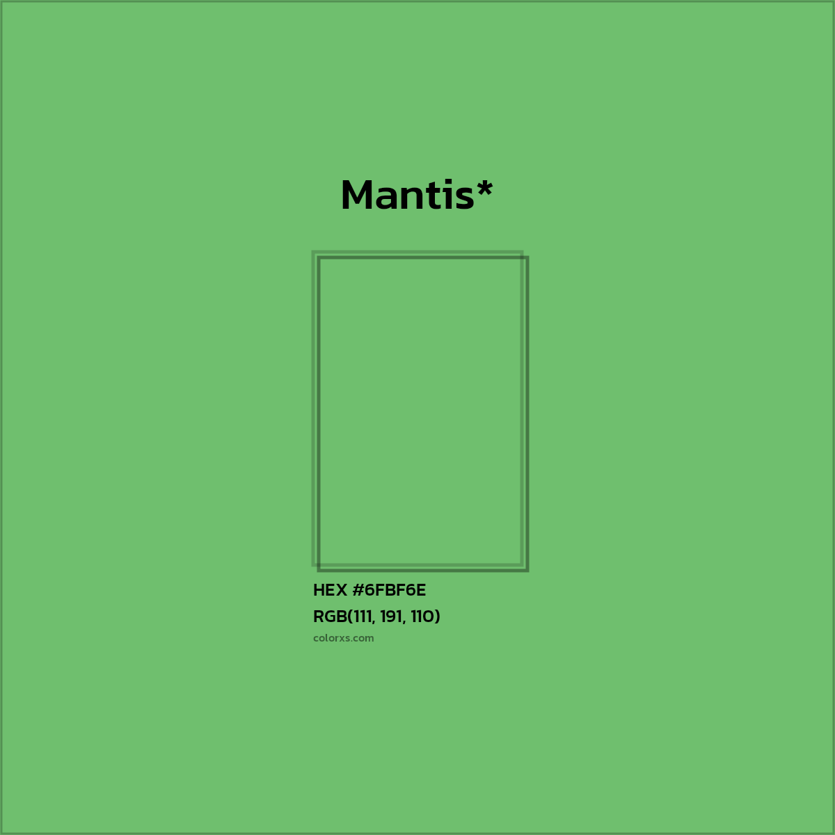 HEX #6FBF6E Color Name, Color Code, Palettes, Similar Paints, Images