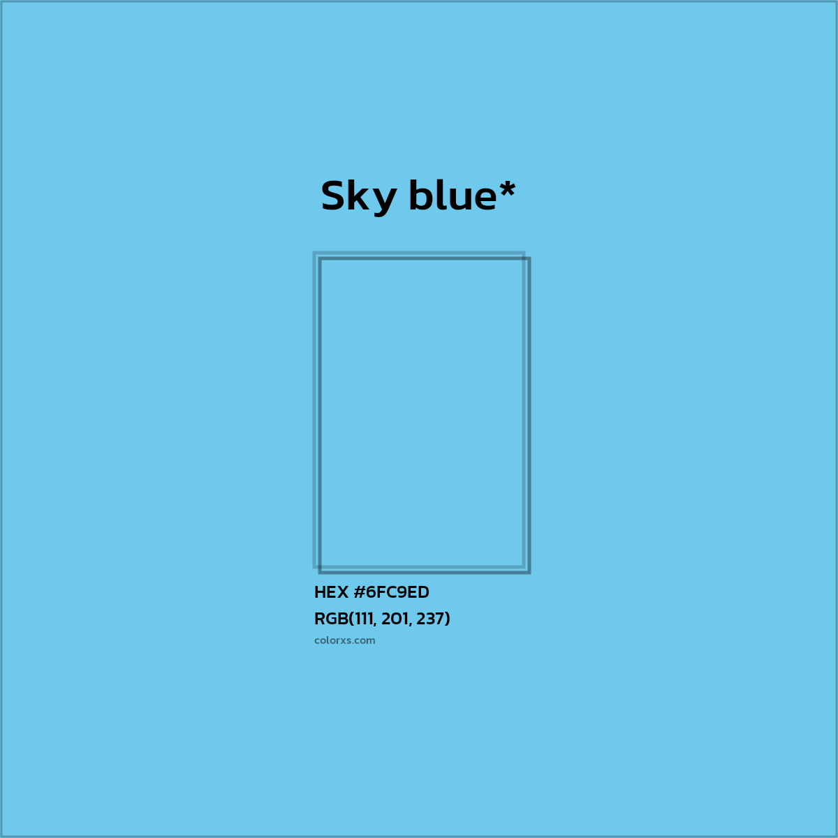 HEX #6FC9ED Color Name, Color Code, Palettes, Similar Paints, Images
